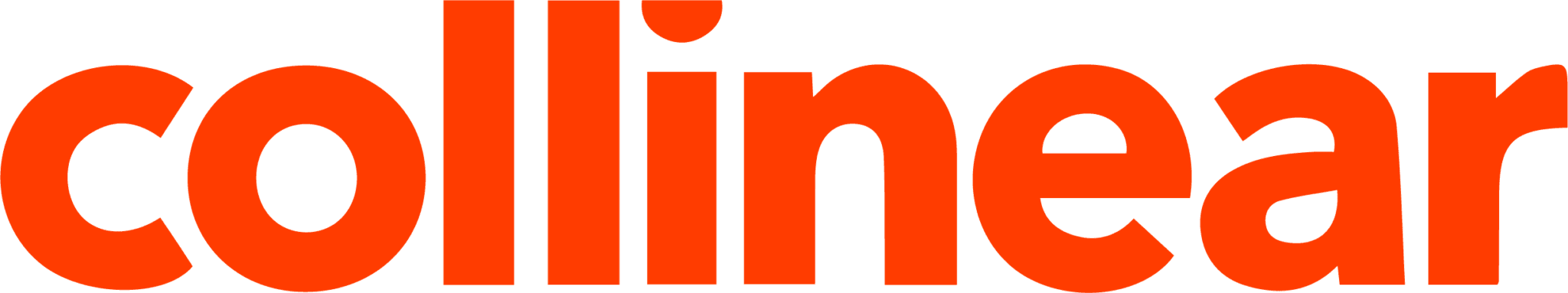 Collinear logo in orange lowercase geometric sans-serif lettering.