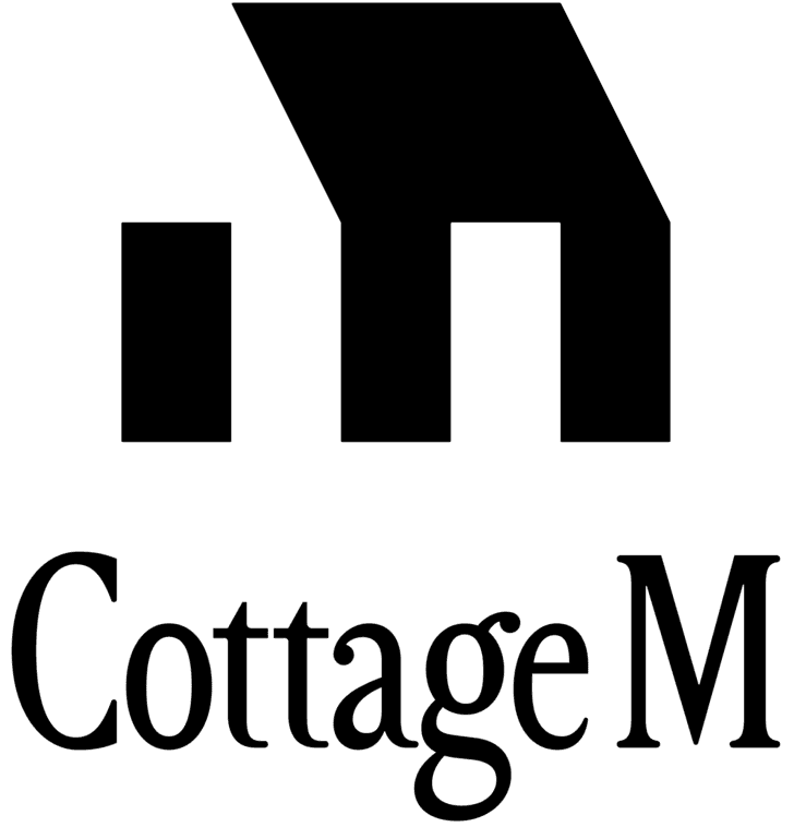 Cottage M logo with a house-shaped M symbol above the text Cottage M