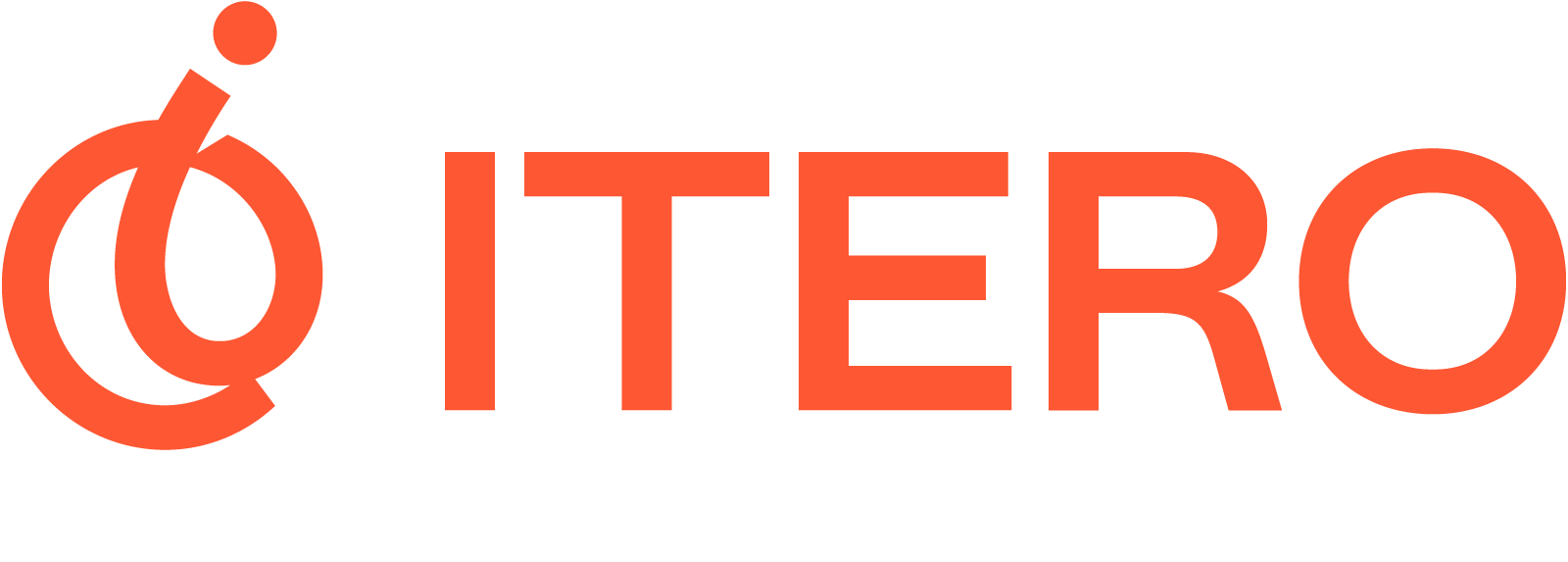 Itero logo with an orange circular loop and dot symbol beside uppercase ITERO text