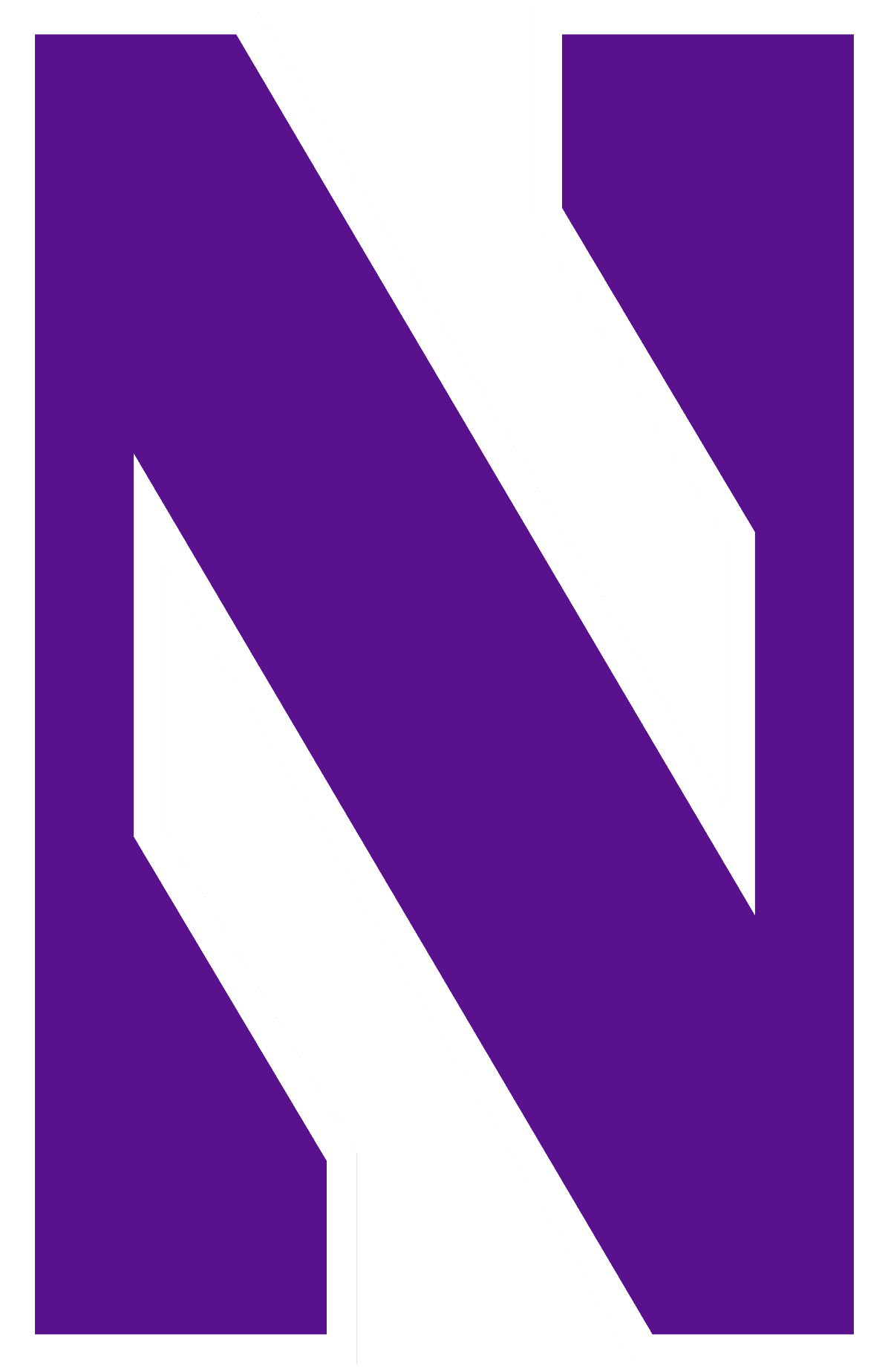 Northwestern Athletics logo with a stylized purple letter N in geometric sans style