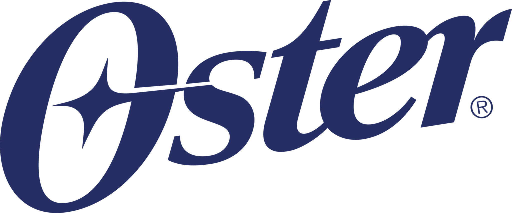 Oster logo in italic serif with a star cut into the uppercase O