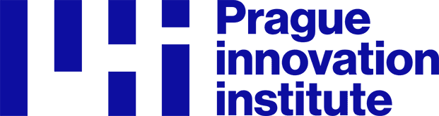 Prague innovation institute logo with abstract geometric bars and lowercase text