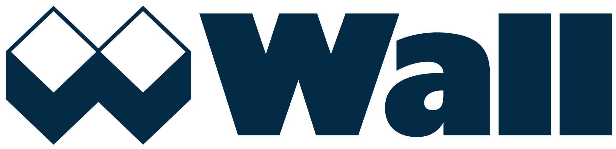 Wall logo with two interlocking diamond shapes next to the word Wall.