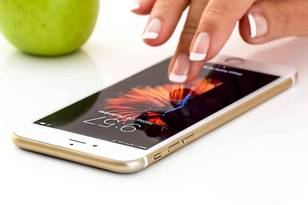 Apple logo displayed on an iPhone