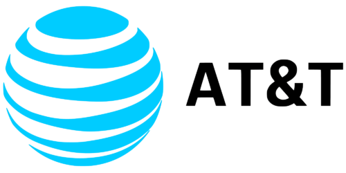 AT&T globe logo with curved lines