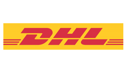 DHL logo with horizontal speed lines