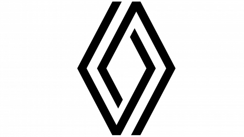 Renault diamond logo made from parallel lines
